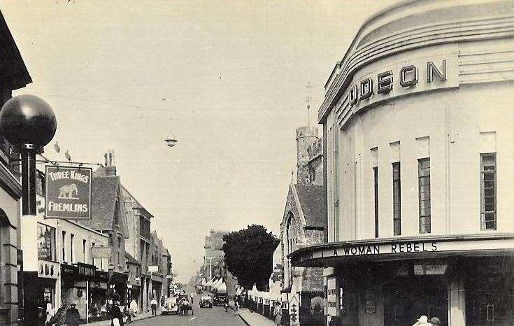 The Odeon Cinema in Sittingbourne High Street during 1937. Picture: HRGS