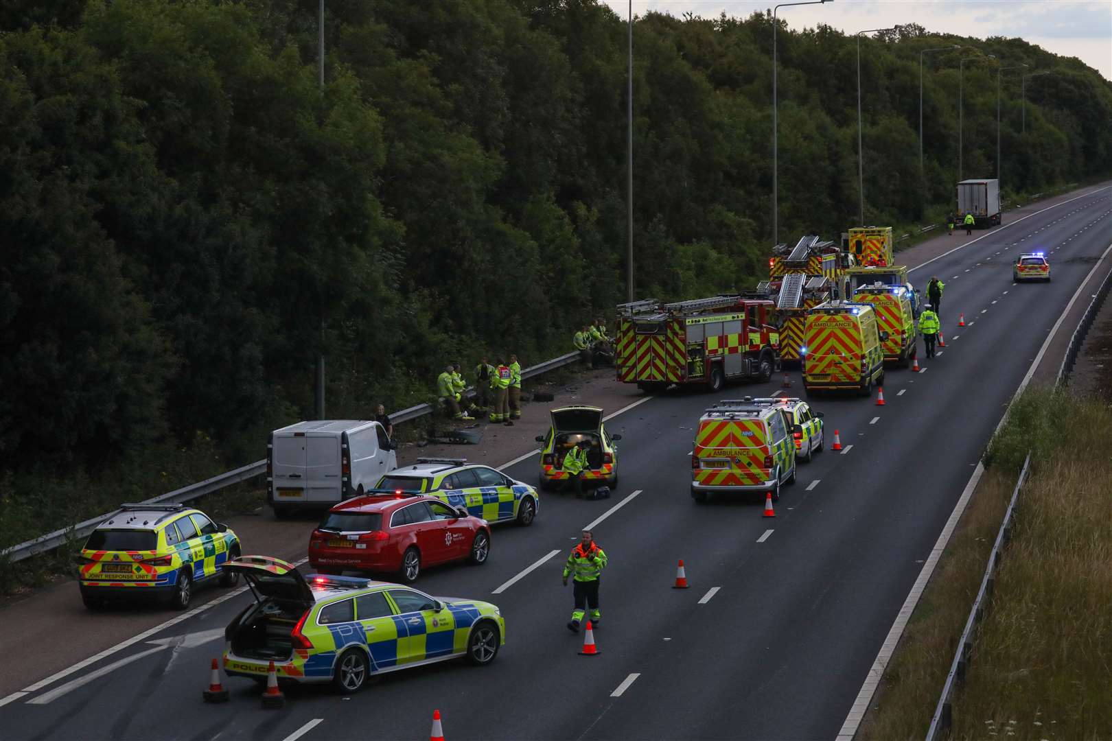 Emergency services on the M2 Picture: UKNIP