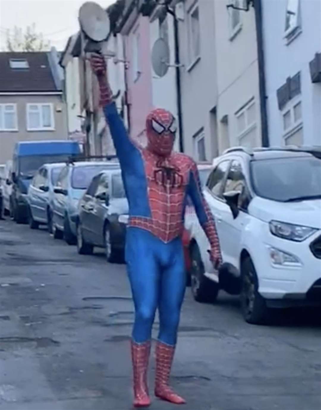 Spider-Man has been cheering people up in Chatham