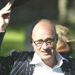 Comic Adrian Edmondson waves to the crowds. Picture: PETER STILL