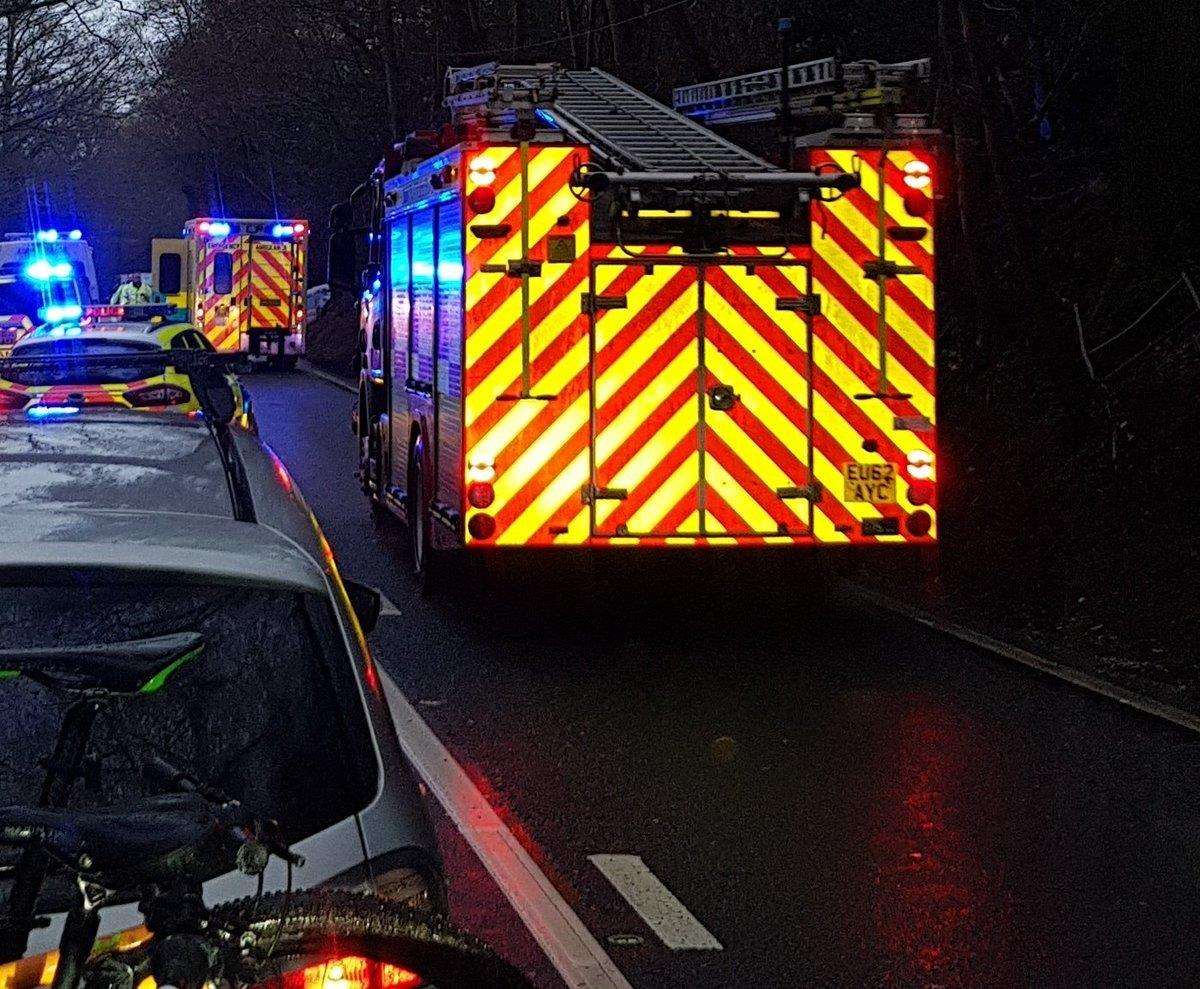 Emergency services at the scene on the A21. Picture: Brian Rainey (6792678)
