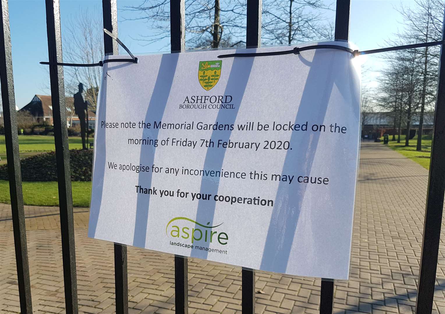 The council confirmed that the closure of the gardens is in connection with police activity