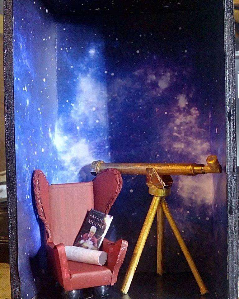 The observatory, a homage to atronomy Patrick Moore complete with telescope, created by Sheppey artist Richard Jeferies for his 24-room front window Advent calendar (6136494)
