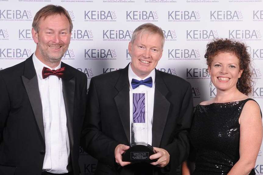 Entrepreneur of the Year: Garry Mayatt, centre, from Enevis with Desmond High and Debbie Cameron