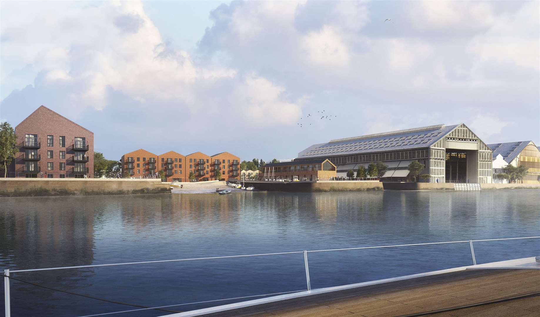 An artist's impression of the new homes at Chatham Dockyard on the Interface Land., Picture: Countryside