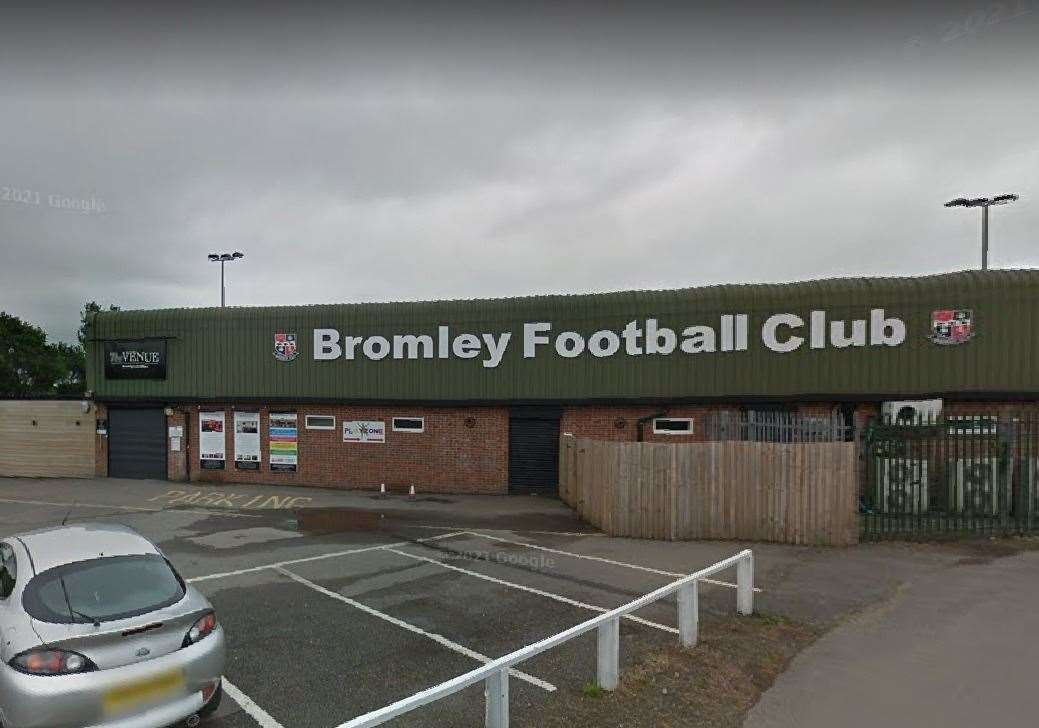 A National League Match between Bromley Fc and Yeovil Town has been called off after a supporter died. Photo: Google