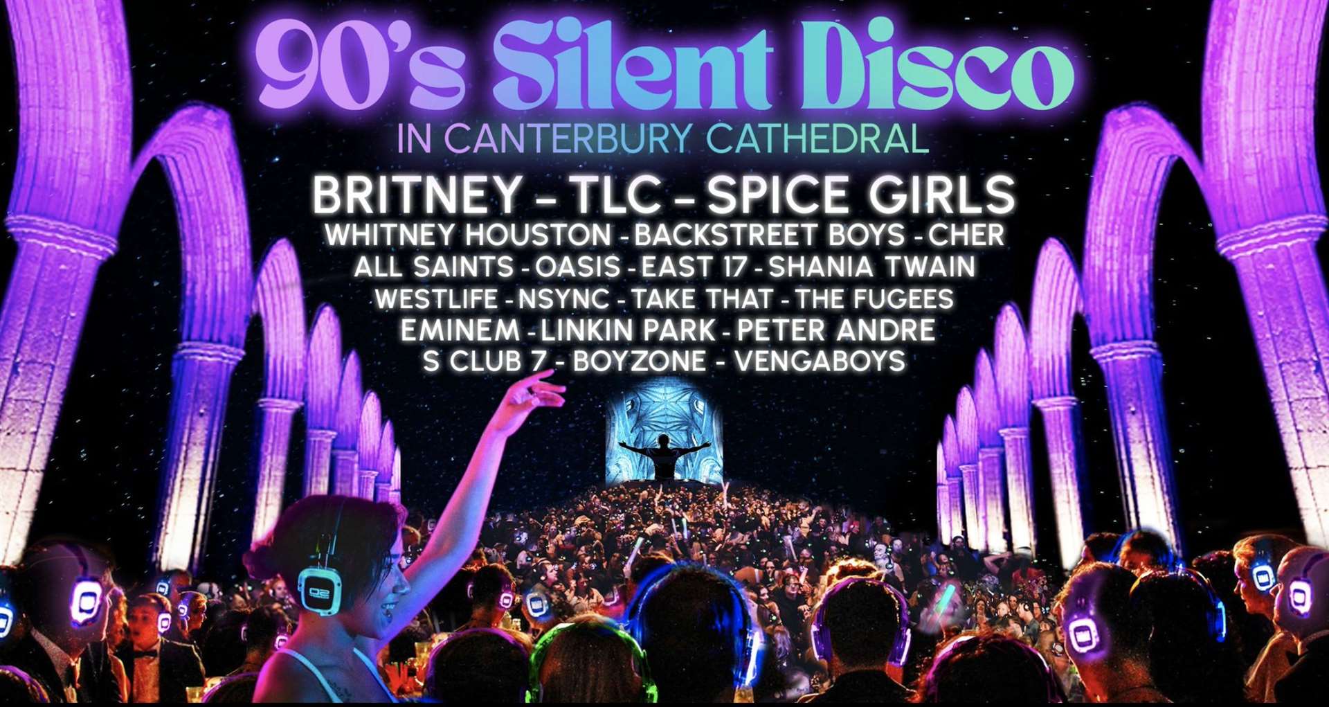 Canterbury Cathedral is set to host a 90s silent disco. Picture: Silent Discos in Incredible Places/Facebook