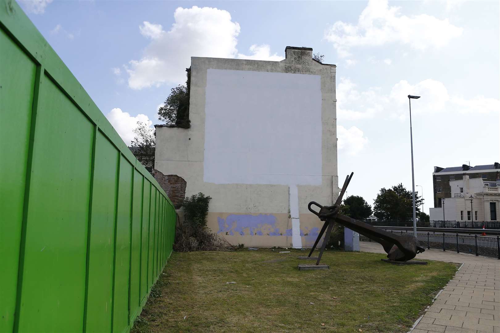 Banksy's Brexit mural appeared overnight on a building on the corner of Townwall Street and York Street, Dover