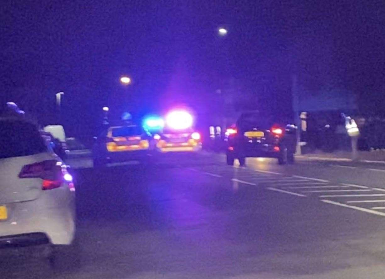 Police at Radnor Park, Folkestone, on Friday night. Picture: Steve Salter