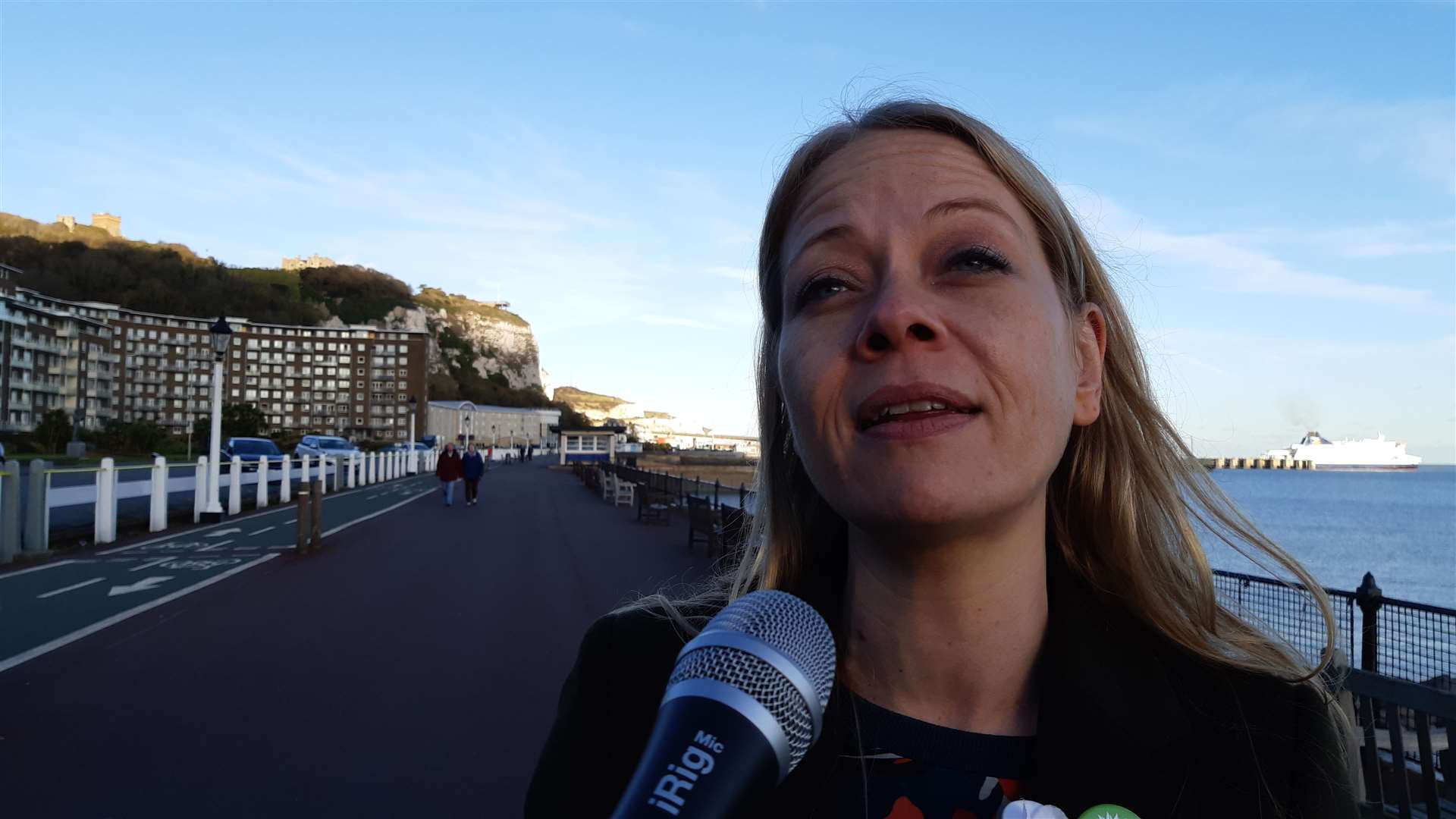Green co-leader Sian Berry in Dover today. (10449008)