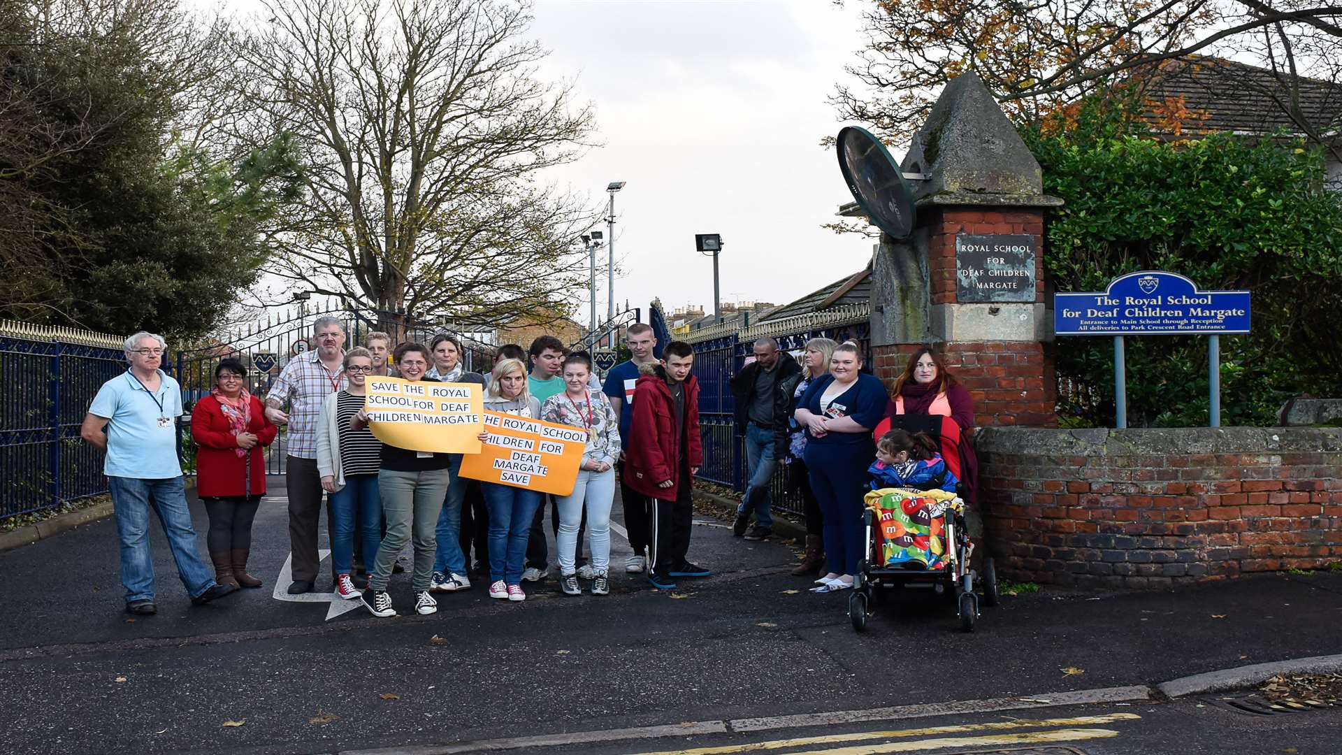 Almost 20 people attended the protest outside of the Royal School for Deaf Children to show how much the school meant to them