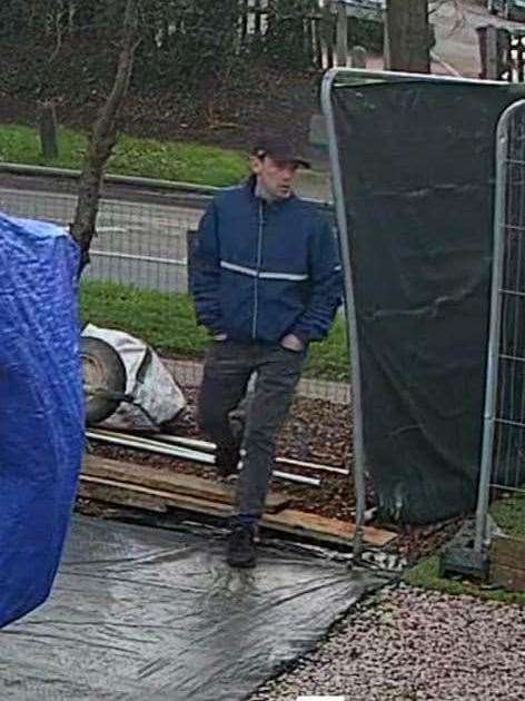The man was spotted inside the container housing the tools for the makeover at Europa Gym in Temple Hill, Dartford.