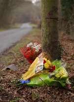 Floral tributes left at the scene of the tragedy. Picture: Matt McArdle