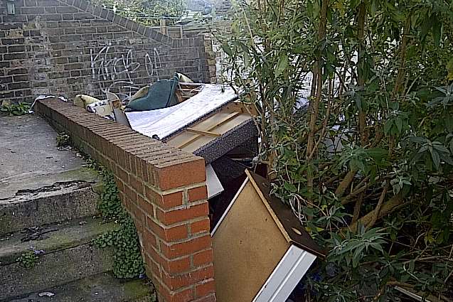Landlord Zubair Khan left rubbish strewn across his property in Palmerston Road, Chatham