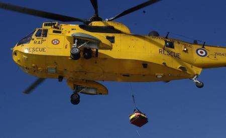 The RAF search and rescue helicopter