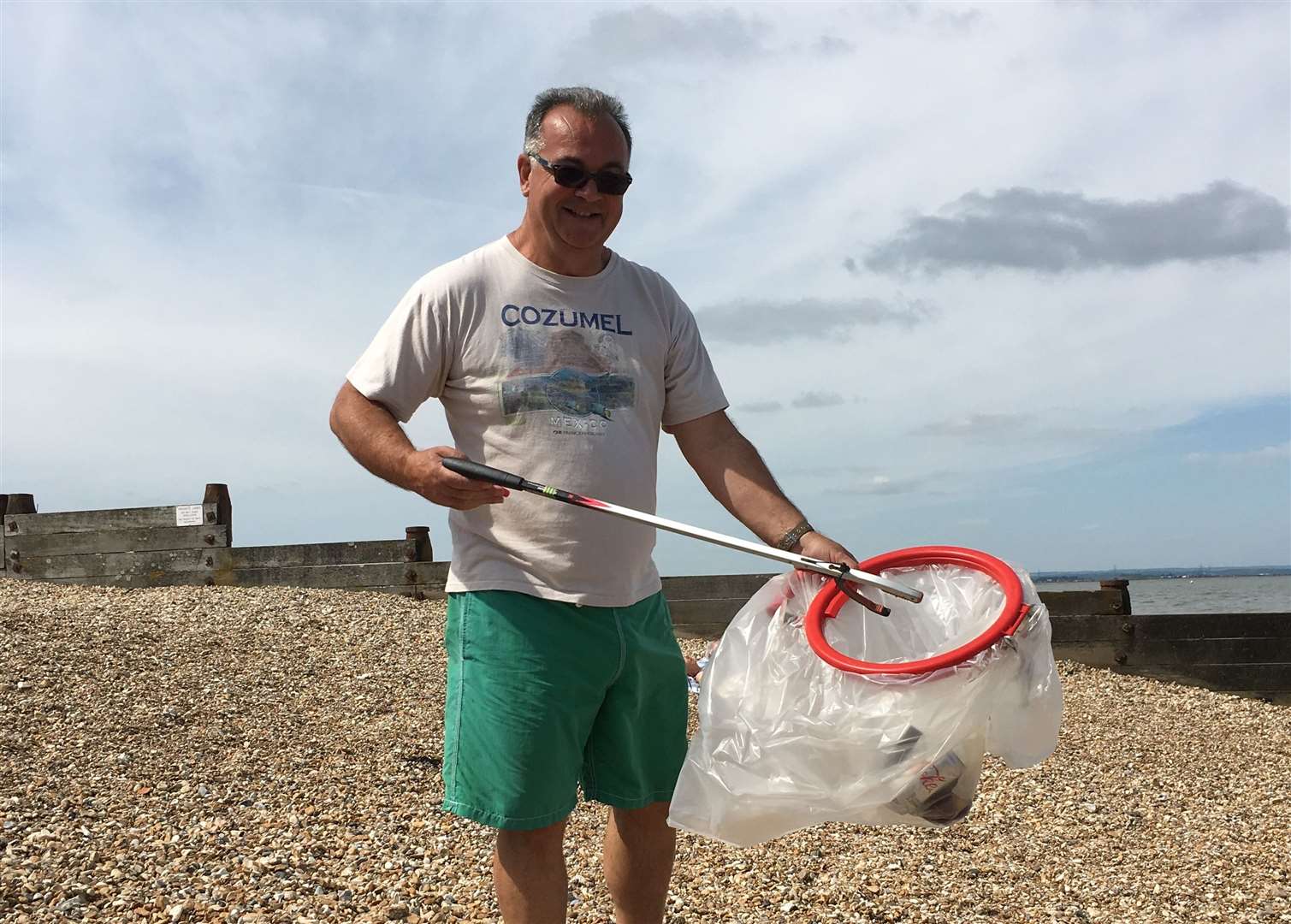 George Caffery carrying out a beach clean. Pic: George Caffery (13499163)