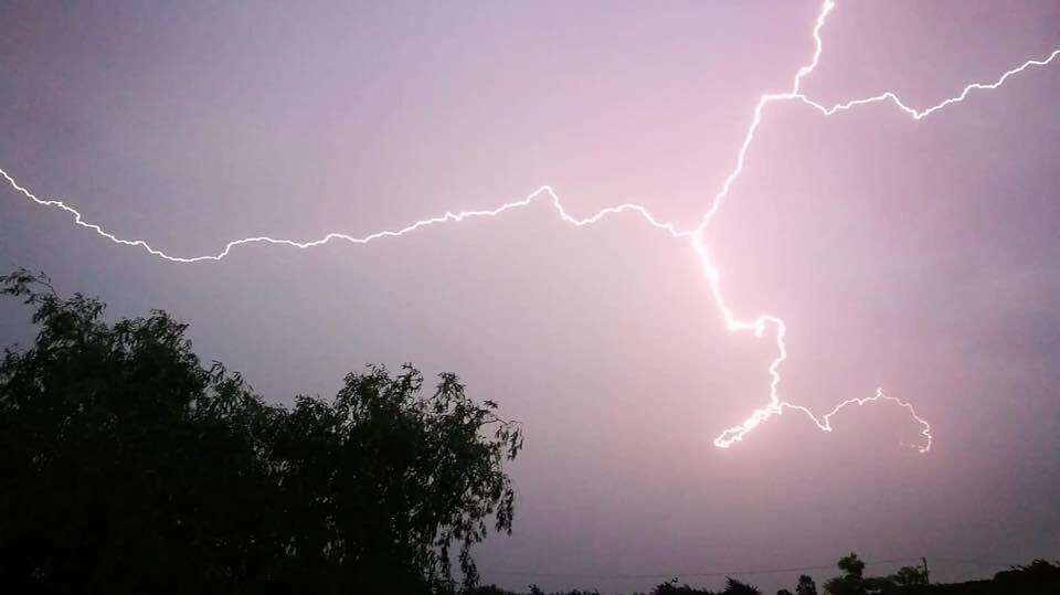 Lightning above Canterbury. Picture: Daniel Gent