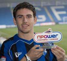 striker Cody McDonald, winner of the npower League 2 Player of the Month Award