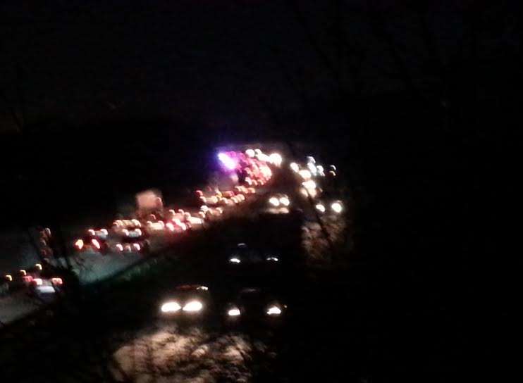 Traffic on the M20 coast-bound following the crash