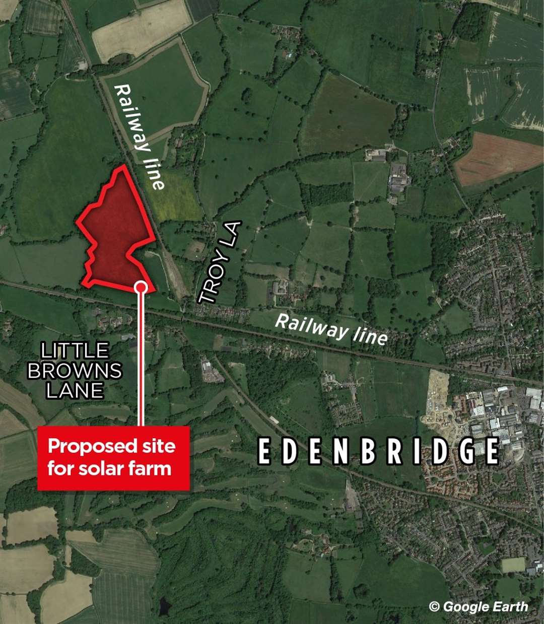 The location of the proposed solar farm