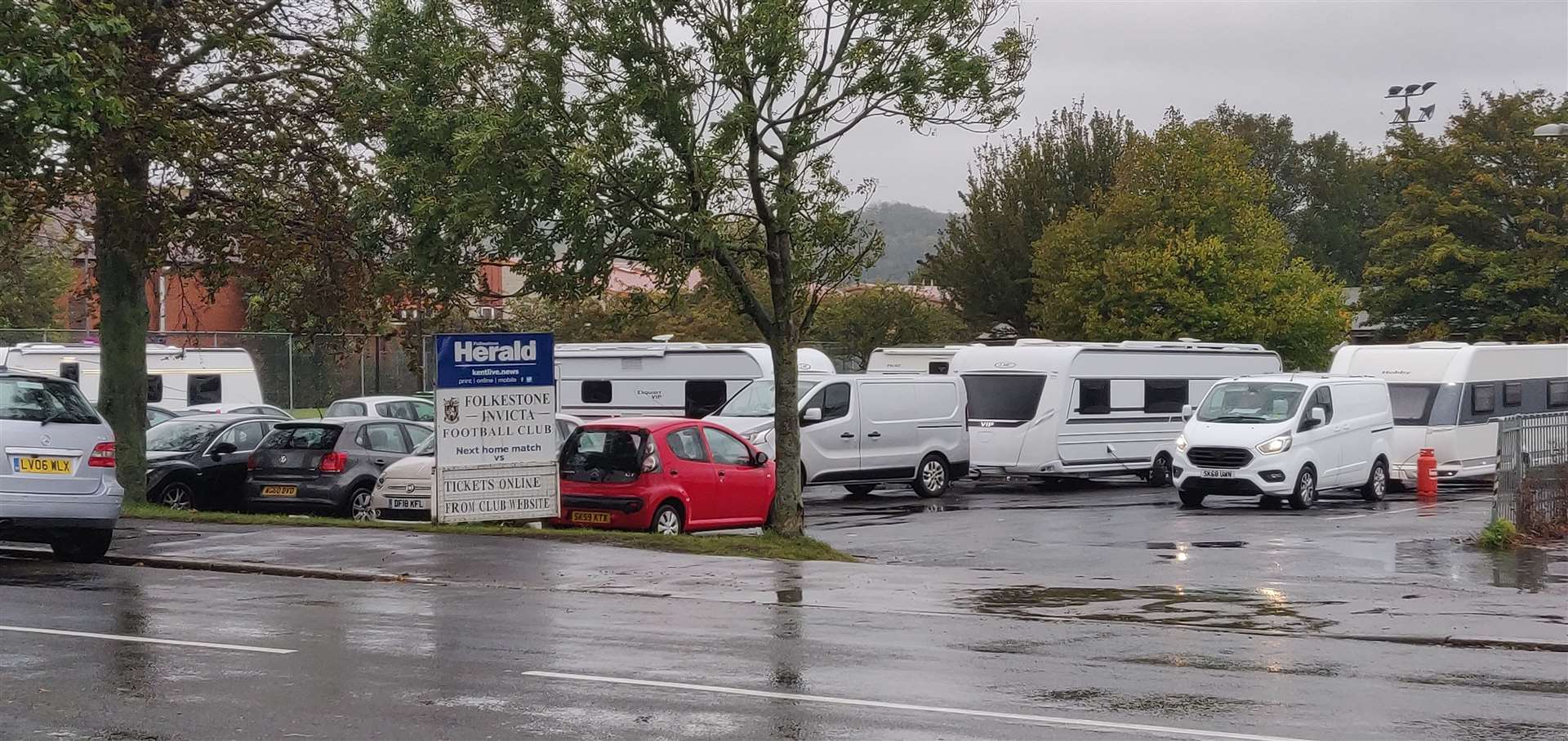 The caravans arrived overnight. Picture: Rhys Griffiths