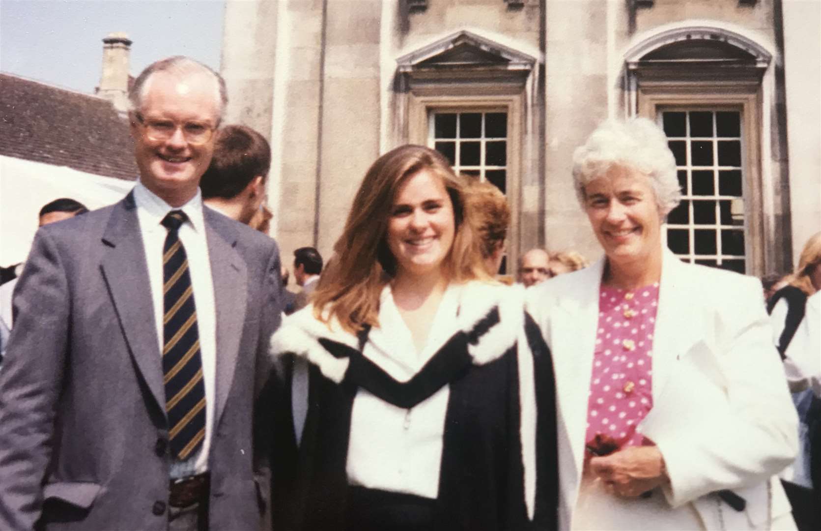 Author Anna Wilson, with father Martin and mother Gillian, at her graduation from Cambridge in 1988
