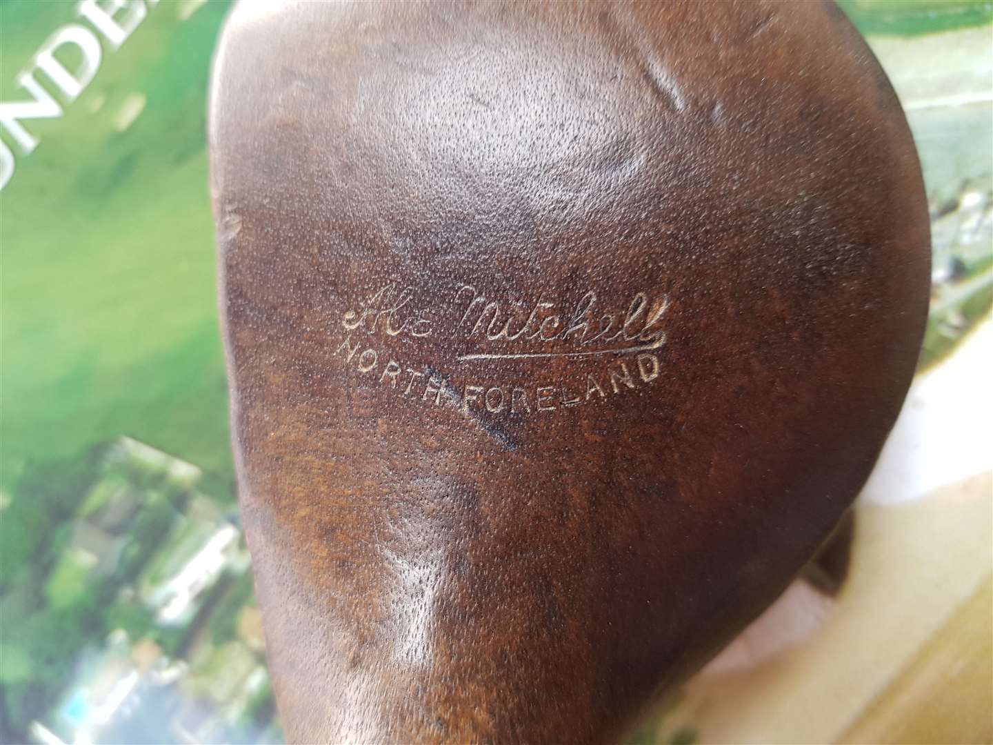 A wooden driver stamped with the name of Abe Mitchell and North Foreland Golf Club