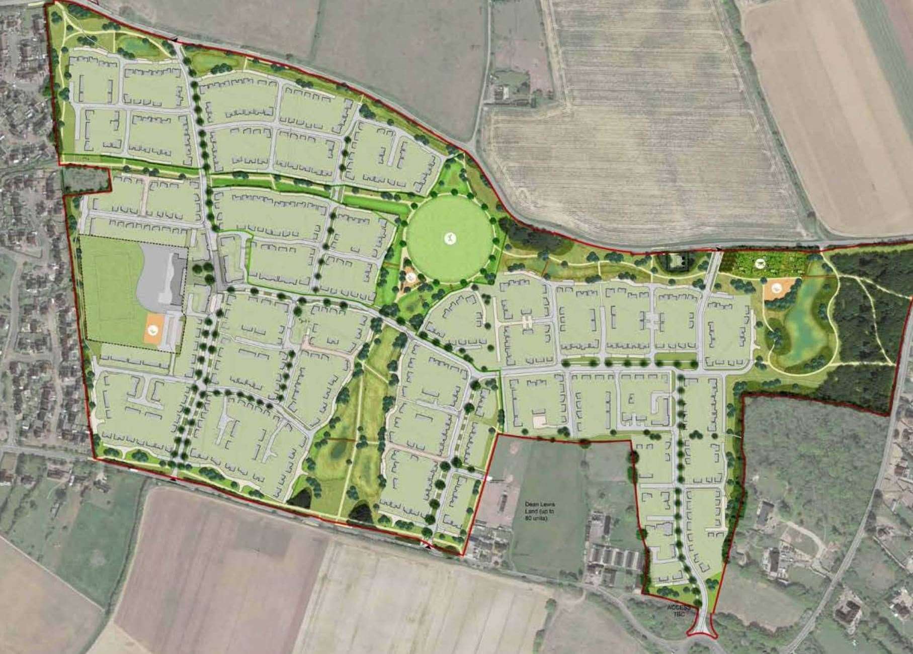 A plan showing the layout of a 760-home development off Christmas Lane, High Halstow. Picture: On Architecture Ltd