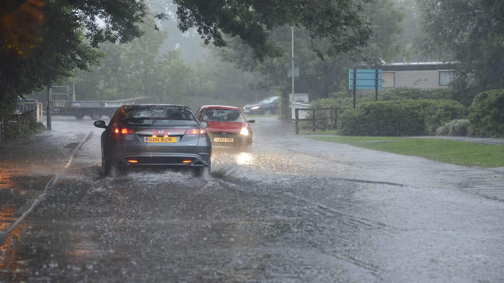 Surface flooding in Kent. Stock image.