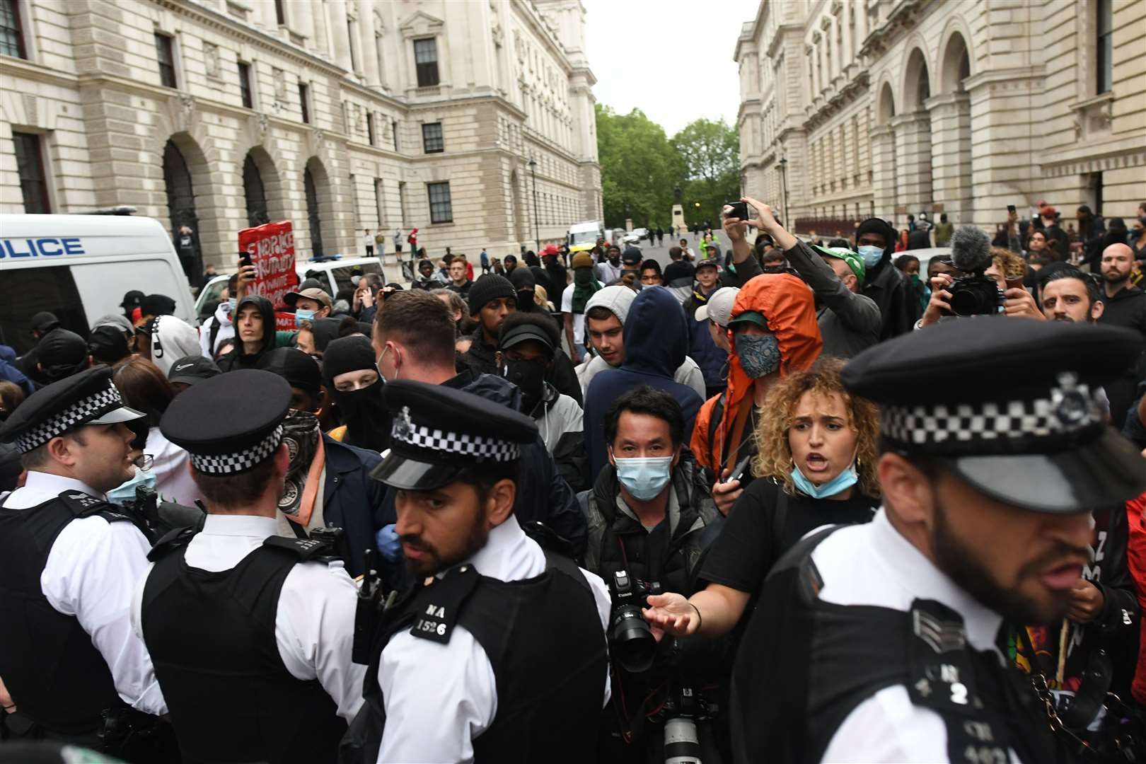 Protesters clashed with police on Whitehall (Stefan Rousseau/PA)