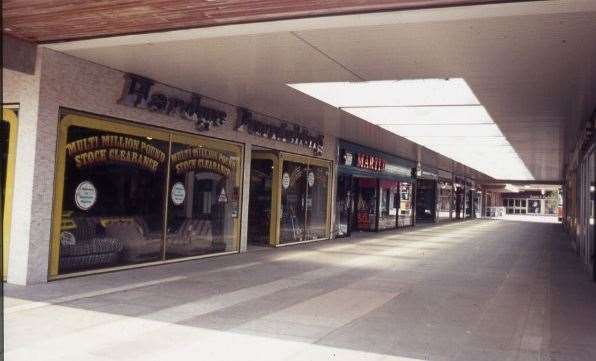 The south mall at the Tufton Centre in 1976. Picture: Steve Salter