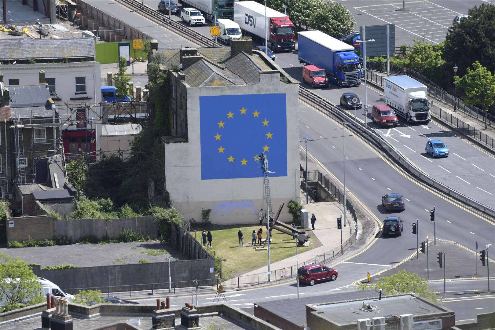The Banksy Brexit mural in Dover, on the route for ferries to Europe Picture: Tony Flashman