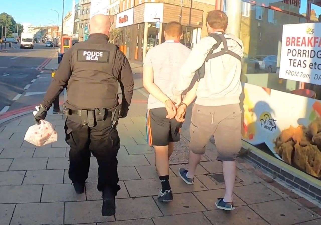 NCA officers arrest a man in Catford Picture: NCA
