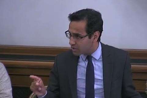 Rehman Chishti speaking out during the debate.
