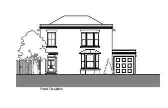 The front elevation of one of the proposed homes Clague Architects