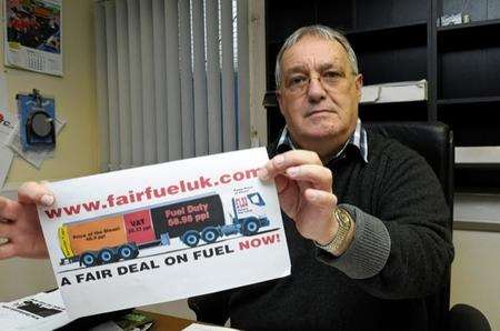 Mike Presneill, MD of Haulage firm Presneill Tipper Contractors and fair fuel campaigner, at his depot on Brielle Way, Sheerness