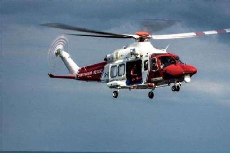 A swimmer was flown to hospital