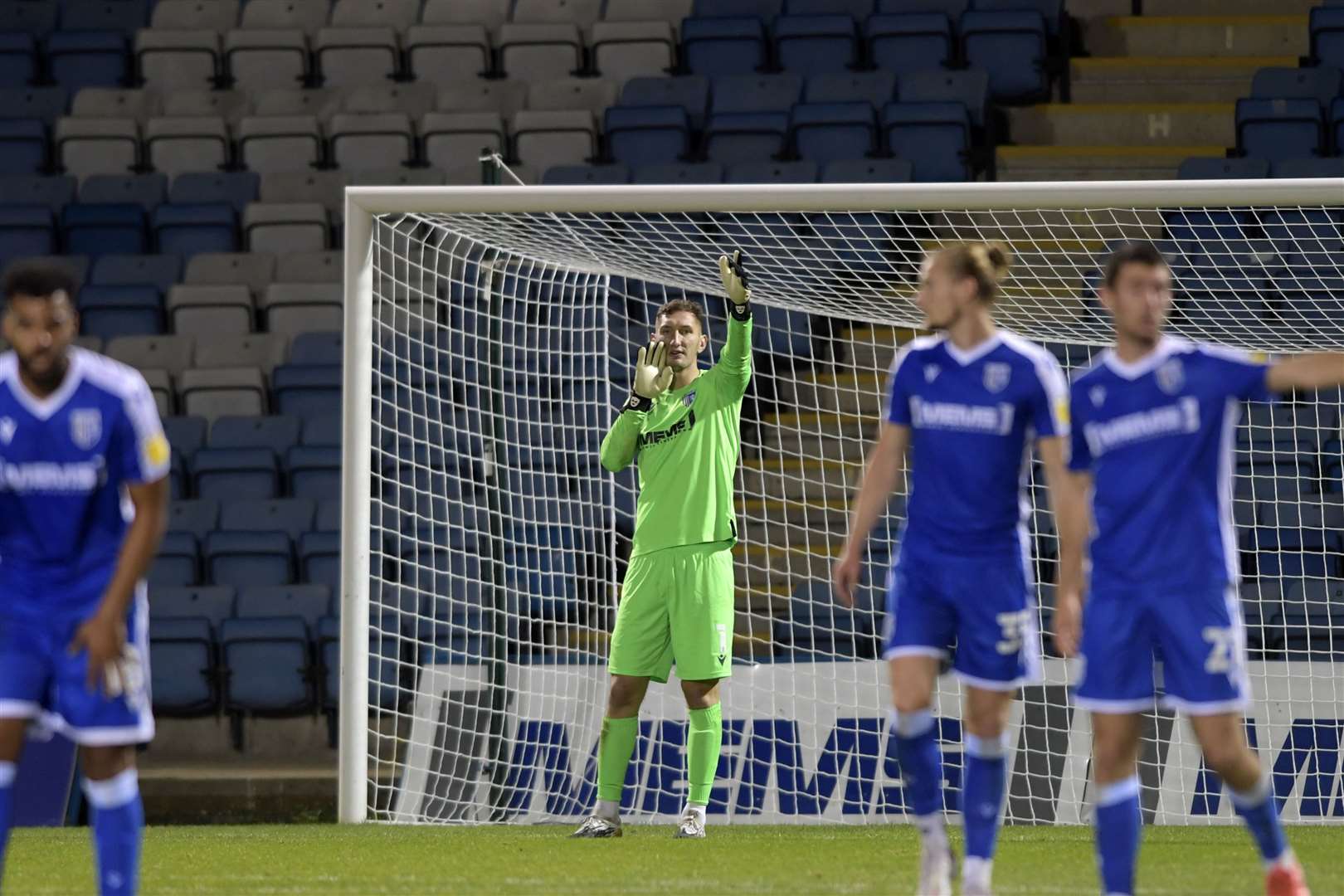 Keeper Jack Bonham played his 50th game for Gills on Tuesday and is playing behind an inexperienced defence Picture: Barry Goodwin