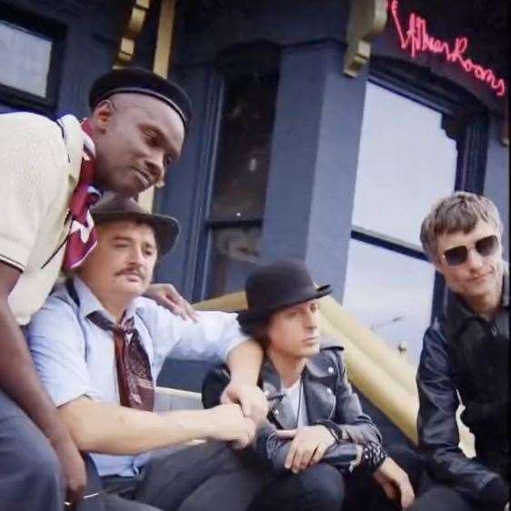 The group are also seen outside The Albion Rooms in the video. Picture: The Libertines/X