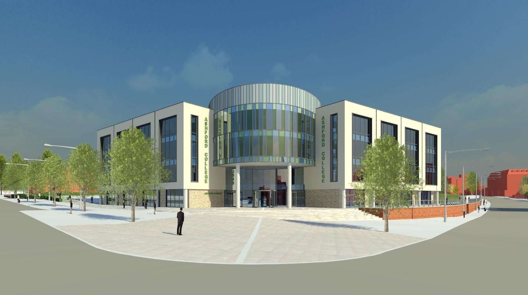 The final CGI image of Ashford College