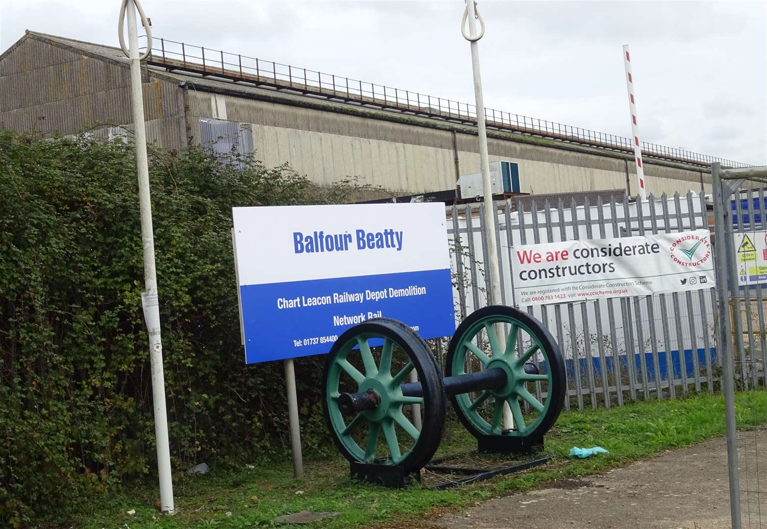 A new Balfour Beatty sign has been erected at the front of the depot