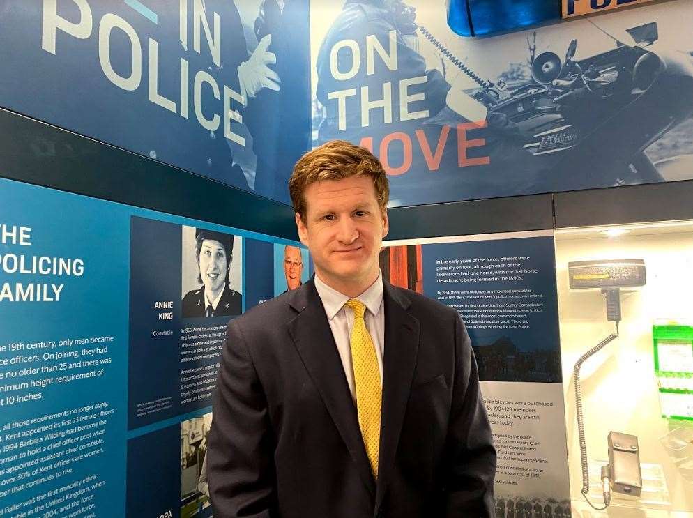 Police and Crime Commissioner for Kent, Matthew Scott at the new museum