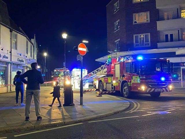 Fire crews at the scene in Dover. Picture: David Joseph Wright