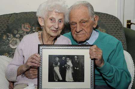 Lillian and Sid Gibbons, of St Richard's Road, Deal, celebrate their 70th anniversary