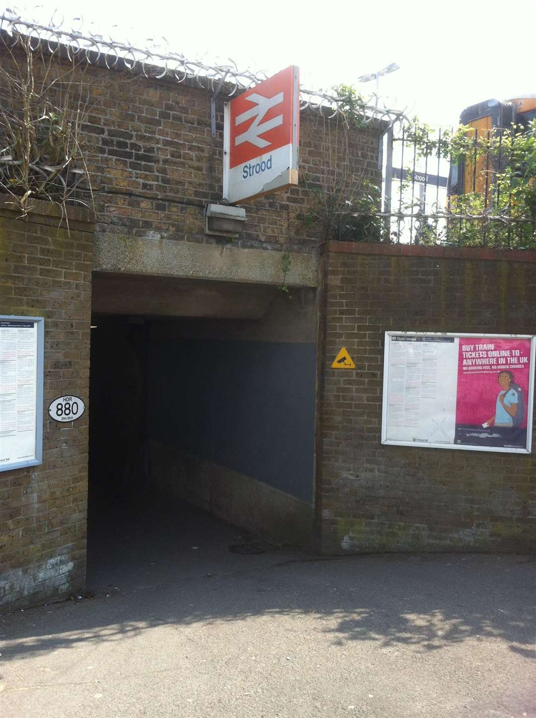 The police officer was robbed in the underpass at Strood Railway Station
