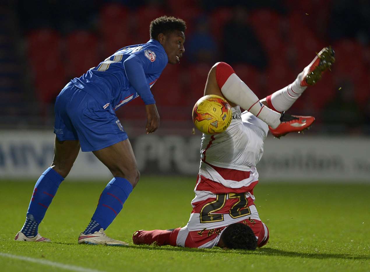Doncaster's Cameron Stewart suffers whiplash injury after fall Picture: Barry Goodwin