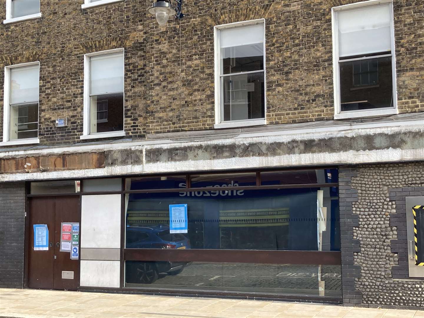 Sign of the times - gone. Barclays Bank has closed its branch in Sheerness Broadway. The bank's name has been removed and the cashpoint has been covered up