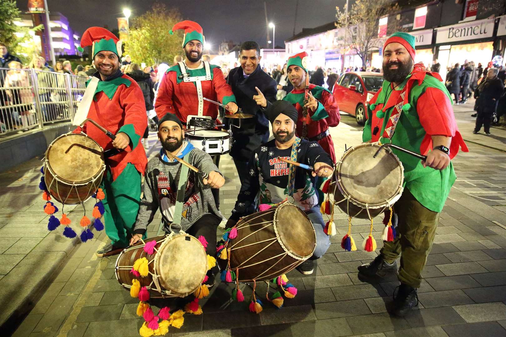 Bands such as Kings of Dhol performed