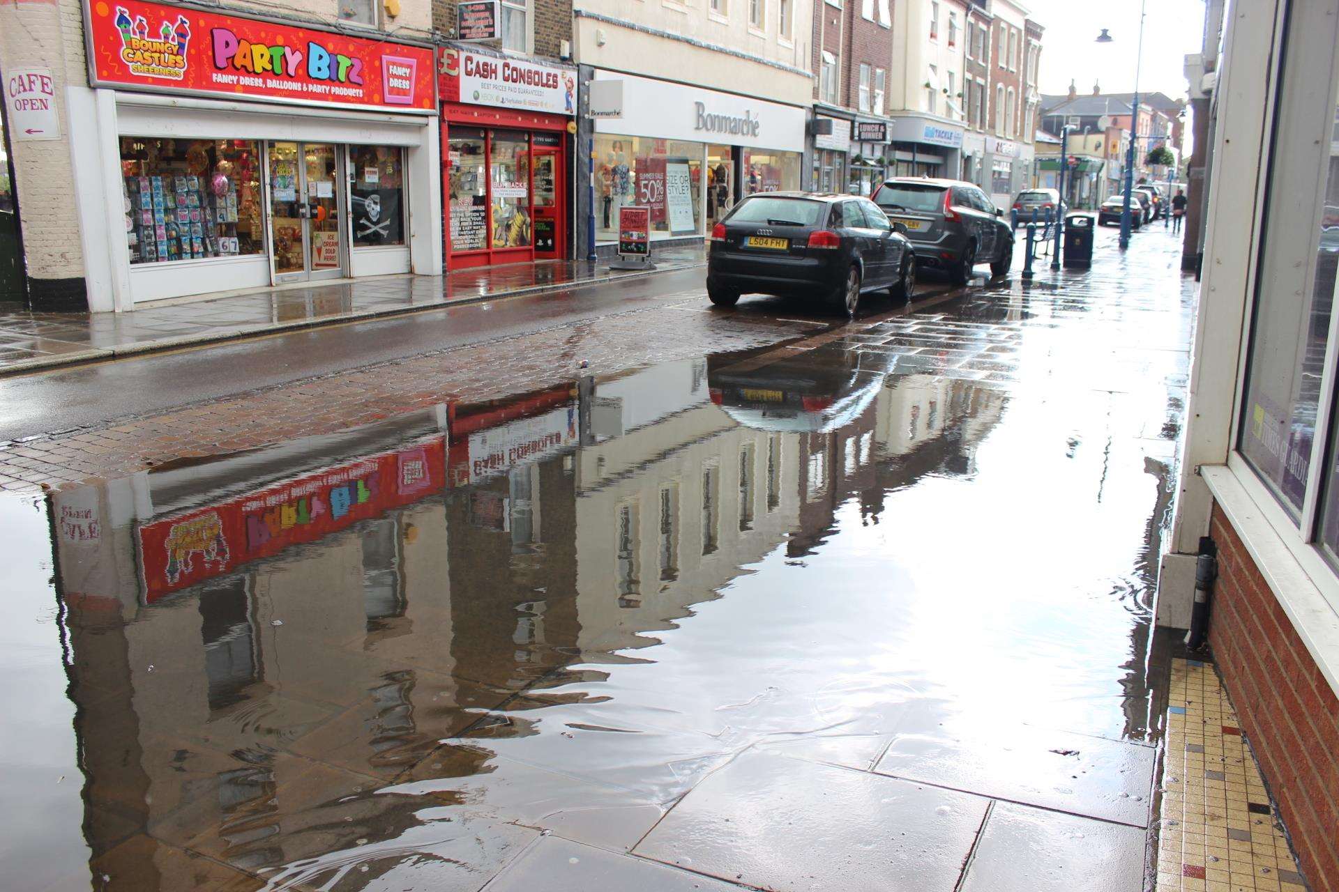 Still flooded: Sheerness High Street in August 2017 (5959926)