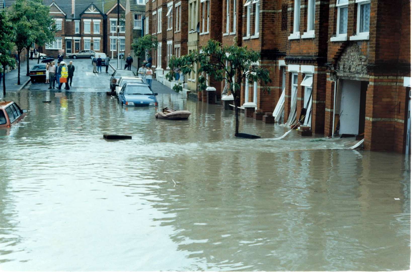 Flooding in Folkestone in August 1996. Picture: Max Hess